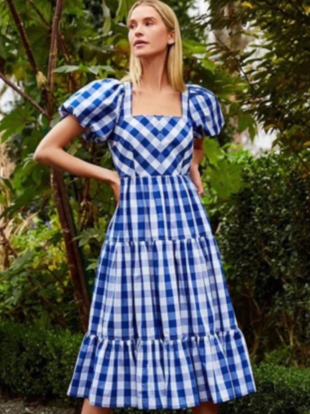 Antonio Melani Amara Dress. NWT! Size 4. Blue and White Gingham Dress. - Picture 2 of 4